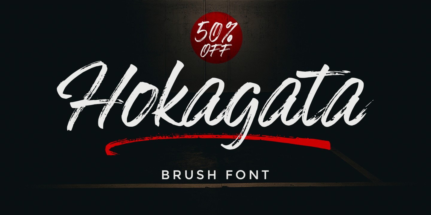 Пример шрифта Hokagata Brush